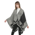 Ladies Printed Poncho Cape Reversible Open Front Shawls and Wraps